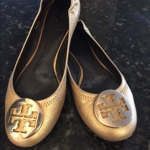 Tory Burch Gold Reva flats